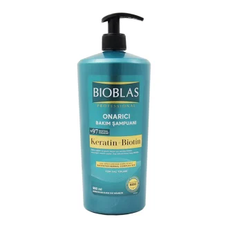 شامپو بیوبلاس کراتین و بیوتین برای مراقبت ترمیمی حجم ۹۰۰ میلی‌لیتر | Bioblas Keratin and Biotin Repair Shampoo 900 ml