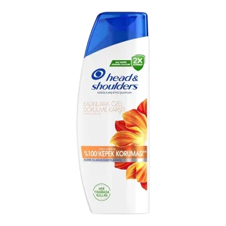 Head & Shoulders Anti-Dandruff & Hairfall Shampoo for Damaged Hair Women 350ml- Head & Shoulders Kadınlara Özel Dökülme ve Kepek Karşıtı Kafein Etkili 330ML Şampuan - شامپو هداندشولدر ضد ریزش و ضد شوره مناسب موهای آسیب دیده بانوان 350 میل