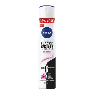 اسپری دئودورانت نیوآ مدل Black & White Invisible Original ضد عرق حجم 200 میلی‌لیتر - NIVEA Black & White Invisible Original Anti-perspirant Deo Spray 200ml اسپری زیر بغل زنانه نیوآ Black & White Invisible Original حجم 200 میلی‌لیتر